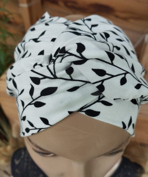 Alternative view of Bandeau Vanessa blanc fleur noire