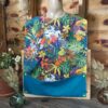 Serviette de table Daniel, Tropical - bleu
